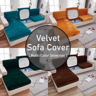 Velvet Sofa Cushion Cover Sarung Bantal Sofa Cover L Shape Sofa 1 2 3 Seater Cover Color Alas Kain Sofa Slip Cover [A05]