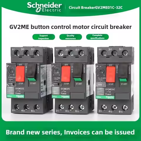 Schneider Electric Circuit Breakers GV2ME01/2/3/4/5/6/7/8/10/20/21/22/32C Motor Circuit Breakers