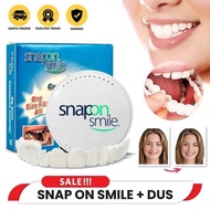 Kuat Dipakai Makan - 1 Set Gigi Palsu Instan Snap On Smile Atas Bawah Tamabalan gigi penutup ompong / Veneer gigi palsu lepasan lengkap