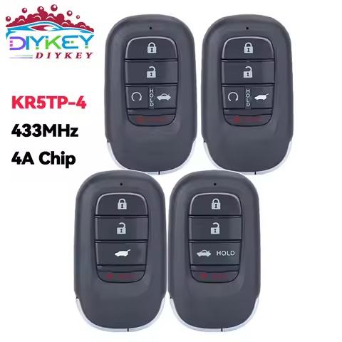 DIYKEY 4/5 Buttons KR5TP-4 433.92MHz For Honda Accord Civic Pilot HR-V CR-V 2022 2023 2024 Smart Key
