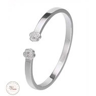 SILVERA - Sterling Silver Bangle Ladies Ruyi Design 999 Sterling Silver - BG1429