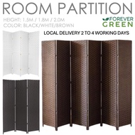 [ DOUBLE SIDE RATTAN DIVIDER ] Room Partition Folding Screen Room Divider Solutions Fengshui Partiti