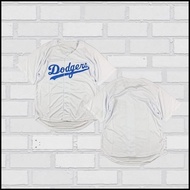EMBROIDERY Dodgers LA White Blue Baseball Shirt