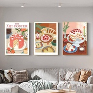 food cake posters  Wall Art  Canvas Painting  art Posters Wall Pictures for  shop Decoration