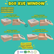 (25 Pcs) Dus Kotak Kardus Nasi Kue Cake 20x20 / Dus Kaca Window 20x20 / BBW5K3