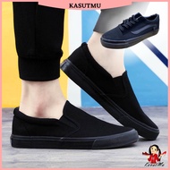 KASUTMU Kasut Sekolah Kasut Hitam Kilang Full Black Men Casual Sneakers Kasut Lelaki Ready Stock