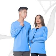 207 | Kaos Polos Lengan Panjang Warna Biru Laut