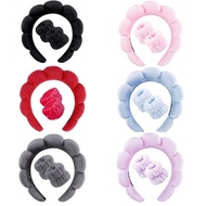 3PCS High Skull Sponge Headband Cloud Headband Wrist Strap Cloud Headband Facial Headband Head Wash 