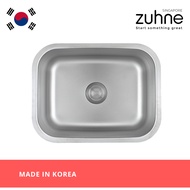 ZUHNE 58cm Ultra Matte Scratch Resistant Stainless Steel Undermount Kitchen Sink, Single Bowl (Made 