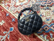 Chanel Black Top handle Vanity Case 二手 黑色 羊皮 迷你 手挽袋