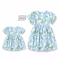 【YF】 Mother Daughter Equal Dresses Women Girl Summer Clothes 2022 Mommy And Me Clothing Parent-Child Matching Floral Pattern Dress