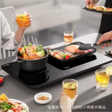 Cross-borderMidea 3500W High Power Double Induction Cooker For Commercial And Home Use With Smart Ti