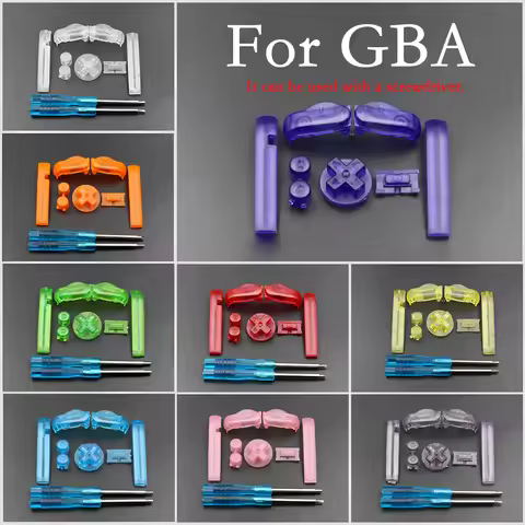For GBA Transparent 9-color complete set of buttons, can be paired with 1.5 cross 2.0 Y-shaped screw