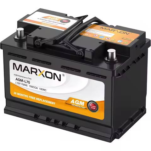 AGM Car Battery 12V 70AH 760CCA Maintenance Free Replacement for Start and Stop Vehicles BCI48 Group