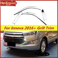 Hardingsun 2pcs/set ABS Chrome Car Front Grill Net Trim Sticker Decoration for Toyota Innova 2016 2017 Modification