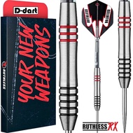 RUTHLESS RX STEEL TIP DART-24G TWIN RING BLACK RED Ruthless Scallop Darts 80% Tungsten Steel Darts (