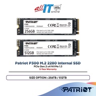 Patriot P300 256GB / 512GB M.2 2280 PCIe Gen.3 x4 NVMe 1.3 Internal SSD