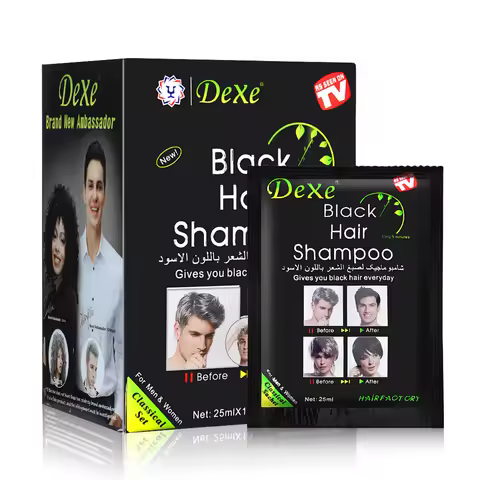 10Pcs 20Pcs Dexe Black Hair Shampoo 5 Mins Dye Hair Into Black Herb Natural Faster Black Hair Restor