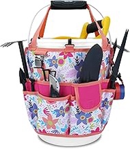 KUNN 5 Gallon Bucket Organizer 18-Pocket Bucket Tool Bag with Hangable Handle, Heavy-Duty Garden Too