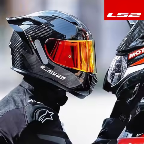 LS2 FF801 Carbon Fiber 6K 12K Motorcycle Helmets Single Visor Sport Bike Helmets Moto Capacete Ls2 C