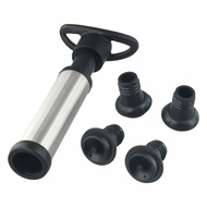 Stainless Steel Wine Saver Pump Kit with 4 Vacuum Seal Wine Bottle Stoppers
