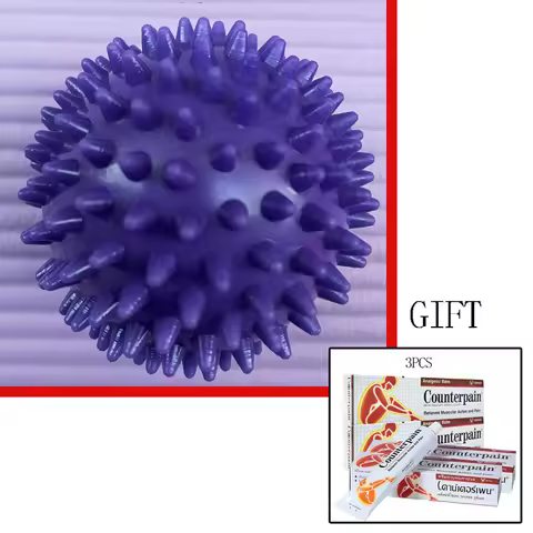 Purple Massage Ball Compact Muscle Roller High Density Trigger Point Massager Ball 7.5cm With Gift 3