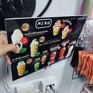 Plaswood Menu Board Coated Food Signage Water A4 A3 Product Is Design Delivery Via Chat.