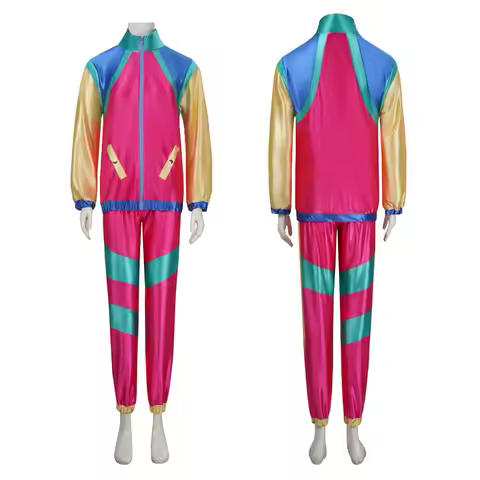 Mens 80s 90s Shell Suit Costume Adult Sports Men Sports 80s 90s Adult Fancy Dress Outfit Shell Suit 