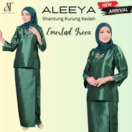 ALEEYA Baju Kurung Kedah Shantung Silk Muslimah PlaiN - New Arrival, High Quality Material, Stylish