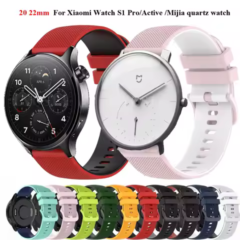 20mm 22mm Strap For Xiaomi Watch S1 Pro S4 S3/Active/Mijia Quartz Watch/Mi Bro Air Smartwatch Silico