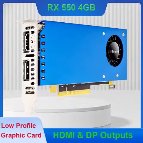 SRhonyra RX550 4GB GDDR5 128bit Low Profile Graphics Card,HDMI+DP Output,PCIe 3.0, 4/8K Desktop GPU
