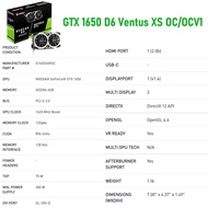 $uWMSI GTX 1650 D6 VENTUS XS OC Graphics GDDR6 GTX 1650 GTX 1660 Super GDDR6 Video Card 128bit HDCP