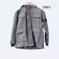 Jaket parka kanvas / Jaket Parka Stone Island / Jaket Parka Pria wanita Full lable and tag Free tote