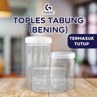 Plastic Tube Jar - Clear Cylinder Cake Jar Airtight Container Food Storage Container