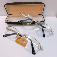 Gold half-rimmed presbyopia glasses with 1.75 degree pre-cut eyes, convenient and affordable