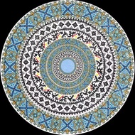 Bohemian Style rug Loop Pile Circular Living Room Rug Dirt-Resistant Wear-Resistant Anti-Sli