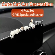 4Pcs Cute Cat Car Decoration Car Screen Decor Car Steering Wheel Decor Car Accessories