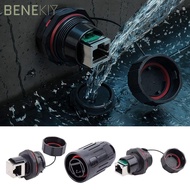 BENEKIY Ethernet Socket, CAT6 IP67 Waterproof RJ45 Connector, Professional Shielded Dust Cap Dual He