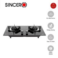 SINCERO SG-4400 Built-in Gas Stove Gas Hob 4.5KW TEMPERED GLASS COOKER Double Burner Dapur Gas Lotus