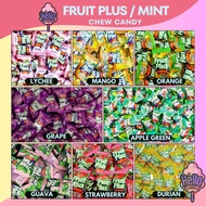 [FREE 5'S] FRUIT PLUS Chew Candy 25's Grape | Mango | Lychee | Durian Candy Fruit Plus Gula Gula (HALAL) 25's+5