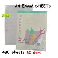 A4 Exam Sheet / Foolscap Paper 60 gsm 480 Sheets