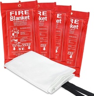 Emergency Fire Blanket 2 Pack - 40” x 40” Fireproof Fiberglass Safety Blanket for Home Kitchen Campi