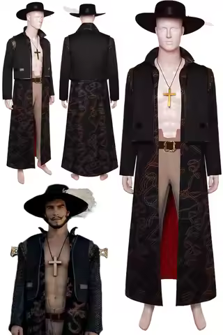 Dracule Mihawk Cosplay Fantasia Hat Live Action TV One Cosplay Piece Costume Disguise Adult Men Fant