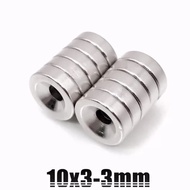 1Pc White Magnet 10x3mm Hole 3mm Neodymium Round CoinRing N35 Neodymium Magnet 10mm