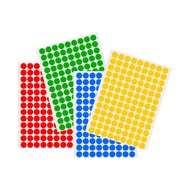 Stiker Dot Bulat Warna Polos Biru Merah Hijau dan Kuning