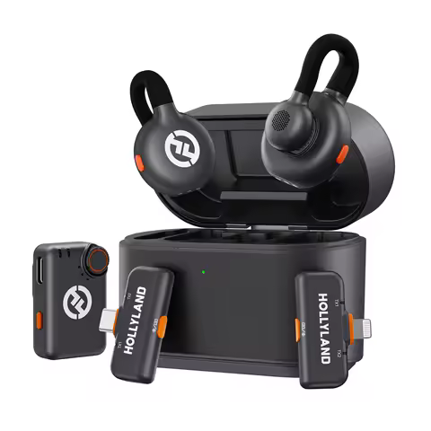 Hollyland LARK M2S Wireless Microphone for iPhone Camera Android PC Noise Cancellation Microphone fo