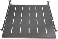 1U Sliding Shelf Tray 19in Mount Keyboard Shelf Tray, Adjustable Depth 14 to 22in Sliding Tray for S
