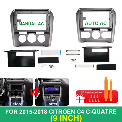 For Citroen C4 C-Quatre 2015-2018 9 Inch Car Radio Fascia Dash Frame Stereo Installation Kit