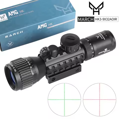 Tactical HK 3-9X32AOIR Hunting Scope Red Green Cross Reticle Illuminated Optics Rifle Scope Collimat