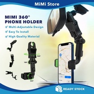 MiMi Pemegang Telefon 360 Degree Phone Holder Car Mirror Mount Adjustable Car Mount Phone Holder Ker